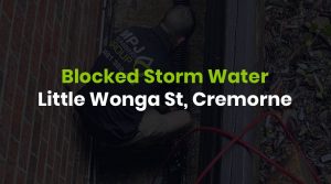 Blocked Storm Water Little Wonga St, Cremorne
